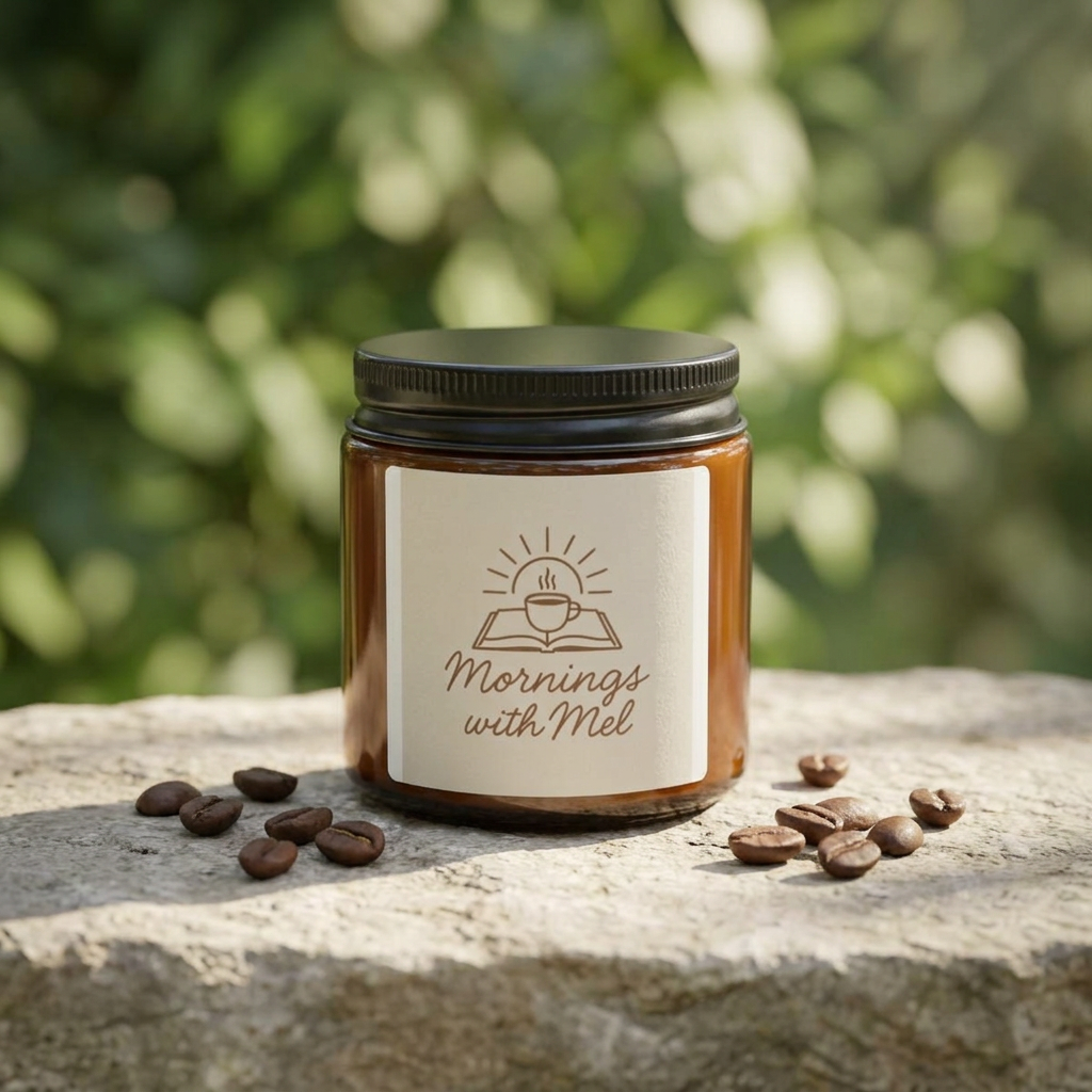 Soy Candle — 'Mornings with Mel' Amber Jar (Scented, Multi-Size)